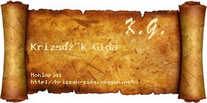 Krizsák Gida névjegykártya